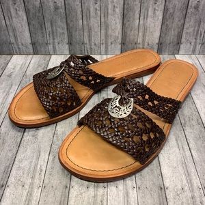 Brighton Leather Pattern Chris Sandals Size 8.5M